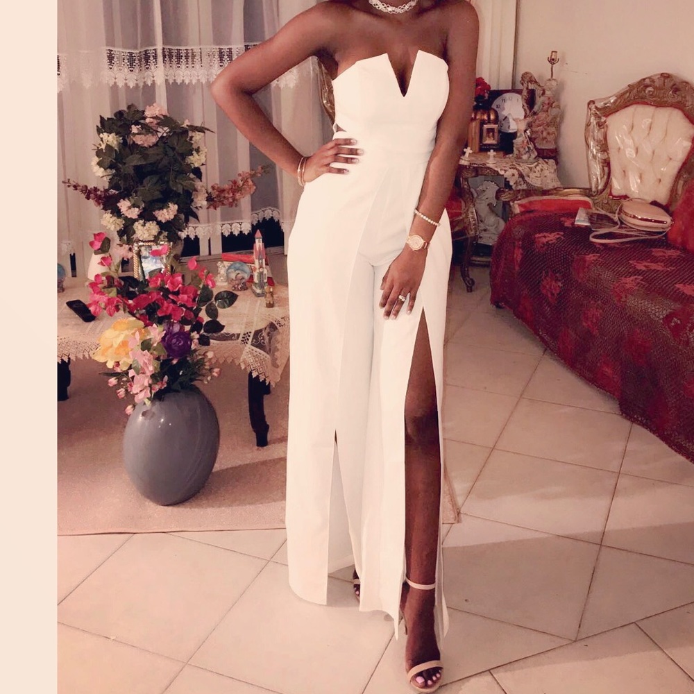 White jumpsuit from @chiccoutureonline